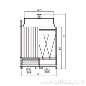 Non-filling spray cooling tower